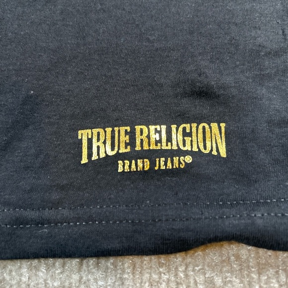 True Religion Black Tee with Gold Accents - Picture 2 of 4